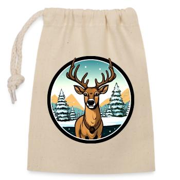 Fans de cerfs - Sac cadeau en coton avec cordon (14 x 20 cm) - nature - Devant