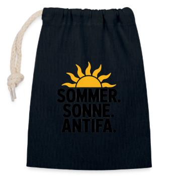 Sommer Sonne Antifa – Antifaschistisches T-Shirt - Verschließbarer Geschenkbeutel aus Baumwolle (14x20cm) - Navy - Vorne