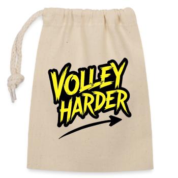 Volley Harder Padel Tennis Power Spruch - Verschließbarer Geschenkbeutel aus Baumwolle (14x20cm) - Natur - Vorne