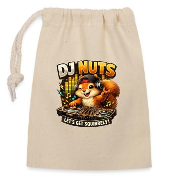 Eichhörnchen DJ Nuts süßes Squirrel lustig - Verschließbarer Geschenkbeutel aus Baumwolle (14x20cm) - Natur - Vorne