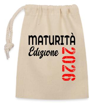 Diplôme de fin d’études secondaires 2026 Édition italienne - Sac cadeau en coton avec cordon (14 x 20 cm) - nature - Devant