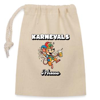 Karnevals Maus Schlager & Bier Fasching Kostüm - Verschließbarer Geschenkbeutel aus Baumwolle (14x20cm) - Natur - Vorne