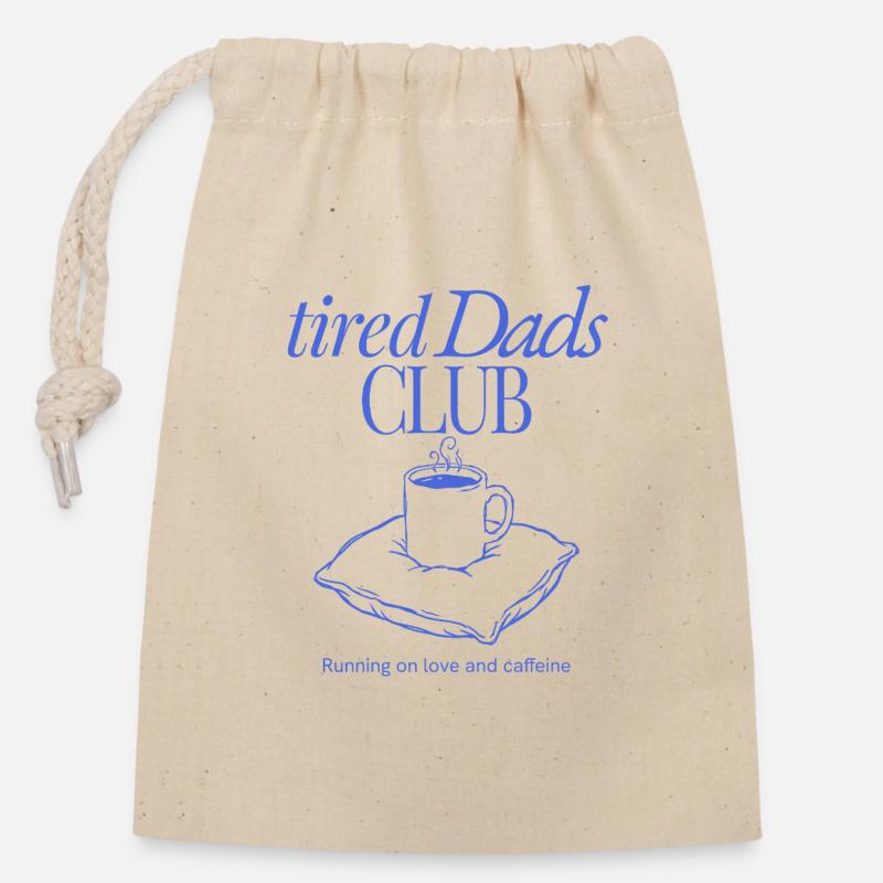 Tired Dads Club Kaffee - Verschließbarer Geschenkbeutel aus Baumwolle (14x20cm) - Natur