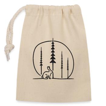 Kaninchen im Waldkreis Silhouette geschenkidee - Verschließbarer Geschenkbeutel aus Baumwolle (14x20cm) - Natur - Vorne