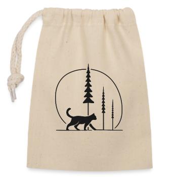 Waldkatze im Mondkreis Fans geschenkidee  - Verschließbarer Geschenkbeutel aus Baumwolle (14x20cm) - Natur - Vorne