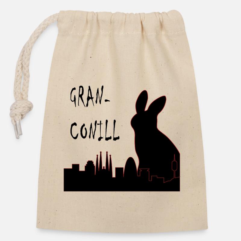 Granconill à Barcelone - Sac cadeau en coton avec cordon (14 x 20 cm) - nature