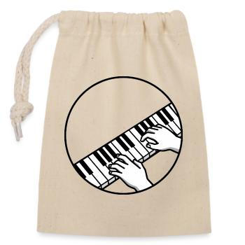 Motif des mains du piano en noir et blanc - Sac cadeau en coton avec cordon (14 x 20 cm) - nature - Devant
