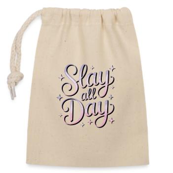 Slay All Day - Verschließbarer Geschenkbeutel aus Baumwolle (14x20cm) - Natur - Vorne
