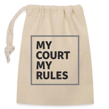 Mon Court : Ma déclaration de Padel Tennis - Sac cadeau en coton avec cordon (14 x 20 cm) - nature - Devant