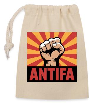 Antifa - Produits dérivés antifascistes - Sac cadeau en coton avec cordon (14 x 20 cm) - nature - Devant
