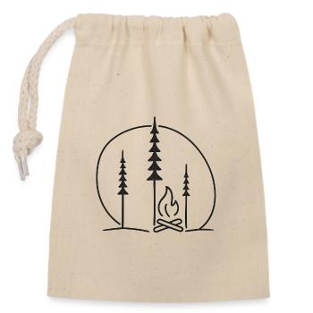 Waldlagerfeuer Silhouette Natur Geschenkidee - Verschließbarer Geschenkbeutel aus Baumwolle (14x20cm) - Natur - Vorne