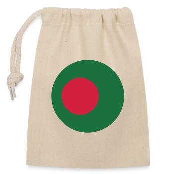 Runde bangladeschische Flagge - Verschließbarer Geschenkbeutel aus Baumwolle (14x20cm) - Natur - Vorne
