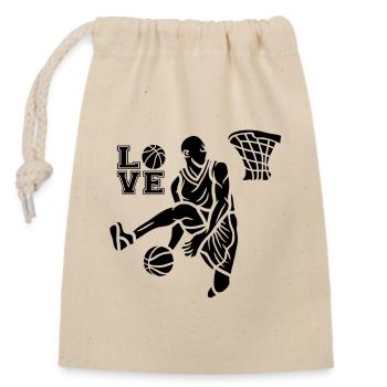 Love Basketball - Closable cotton gift bag (14x20cm) - nature - Front