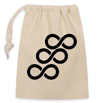 Infinity - Closable cotton gift bag (14x20cm) - nature - Front