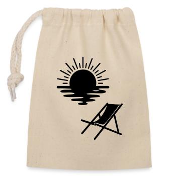 Sunset Transat - Closable cotton gift bag (14x20cm) - nature - Front
