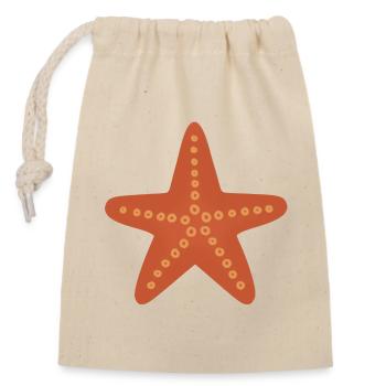 Dotted Coral Starfish Graphic - Closable cotton gift bag (14x20cm) - nature - Front
