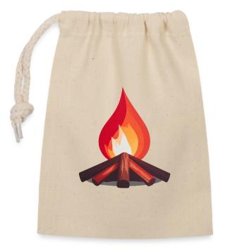 Lagerfeuer Flammen Illustration - Verschließbarer Geschenkbeutel aus Baumwolle (14x20cm) - Natur - Vorne