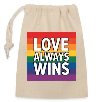 L’amour gagne toujours - Pride Tee - Sac cadeau en coton avec cordon (14 x 20 cm) - nature - Devant