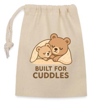 Two Bears to Cuddle – Built for Cuddles - Closable cotton gift bag (14x20cm) - nature - Front