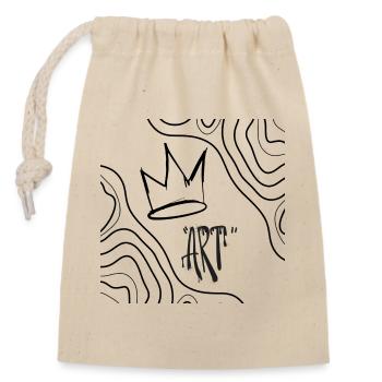 Abstract Art Wreath - Closable cotton gift bag (14x20cm) - nature - Front