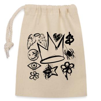 Art Graph Pattern - Closable cotton gift bag (14x20cm) - nature - Front
