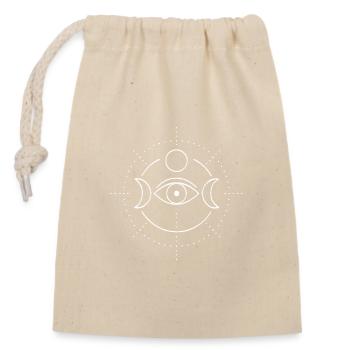 Mandala de l’Œil de la Phase Lunaire - Sac cadeau en coton avec cordon (14 x 20 cm) - nature - Devant