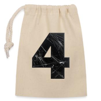 Grunge Quadruple with Scratches - Closable cotton gift bag (14x20cm) - nature - Front
