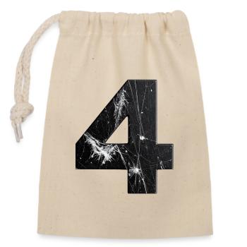 Black four-scratch pattern - Closable cotton gift bag (14x20cm) - nature - Front