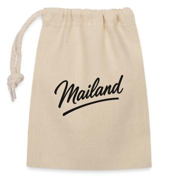 Mailand Script Logo – Milan Schriftzug - Verschließbarer Geschenkbeutel aus Baumwolle (14x20cm) - Natur - Vorne