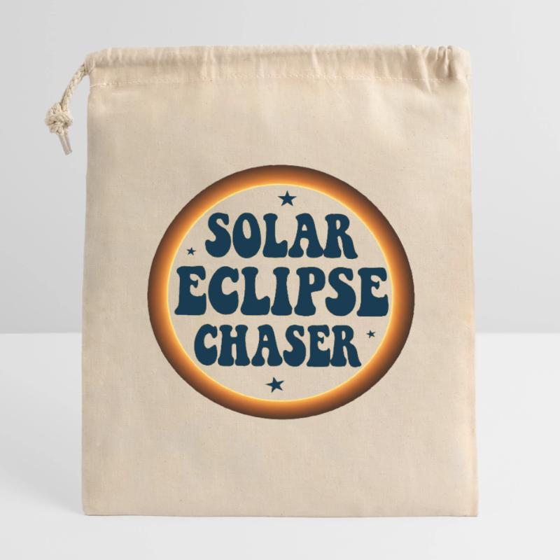 Solar eclipse chaser Closable cotton gift bag (14x20cm)