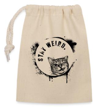 Reste bizarre Illustration de chats modernes style Street - Sac cadeau en coton avec cordon (14 x 20 cm) - nature - Devant