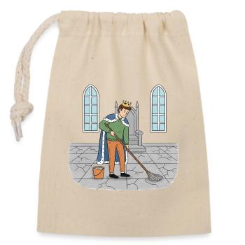 Roi Nettoie le Château - Sac cadeau en coton avec cordon (14 x 20 cm) - nature - Devant