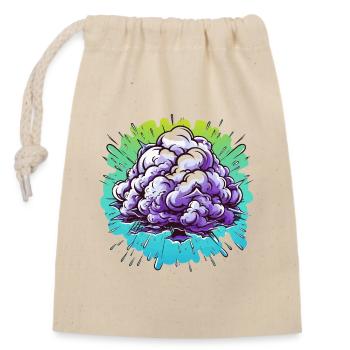 Lila Nebelknäuel Explosion - Verschließbarer Geschenkbeutel aus Baumwolle (14x20cm) - Natur - Vorne