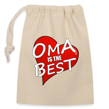 GRANDMA IS THE BEST - Closable cotton gift bag (14x20cm) - nature - Front