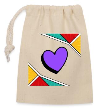 Love Art - Closable cotton gift bag (14x20cm) - nature - Front