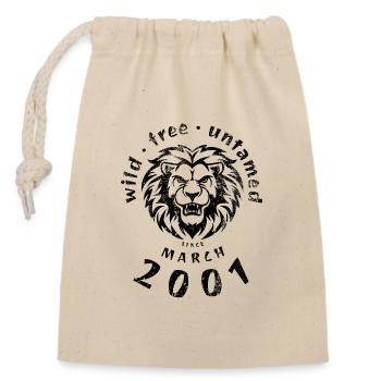 Sauvages, libres et indomptés depuis 03/2001 - Sac cadeau en coton avec cordon (14 x 20 cm) - nature - Devant