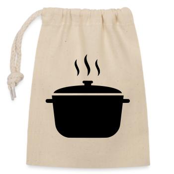 Kochtopf Suppe Dampf Icon - Verschließbarer Geschenkbeutel aus Baumwolle (14x20cm) - Natur - Vorne