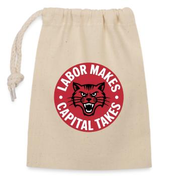 Le travail fait, le capital prend - Logo du socialisme - Sac cadeau en coton avec cordon (14 x 20 cm) - nature - Devant