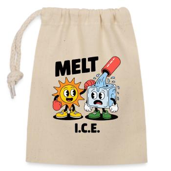 Dessin animé sur la fonte de la glace et le changement climatique - Sac cadeau en coton avec cordon (14 x 20 cm) - nature - Devant