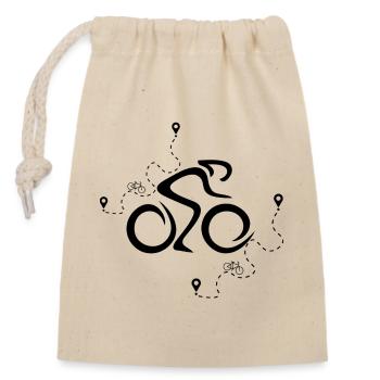Cyclist - Closable cotton gift bag (14x20cm) - nature - Front