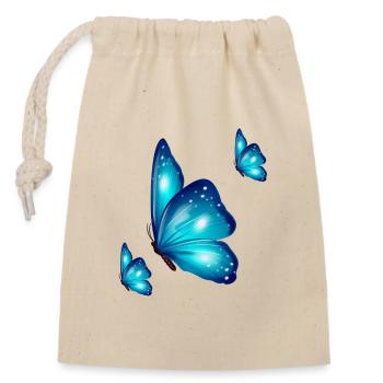 Butterfly trio - Closable cotton gift bag (14x20cm) - nature - Front