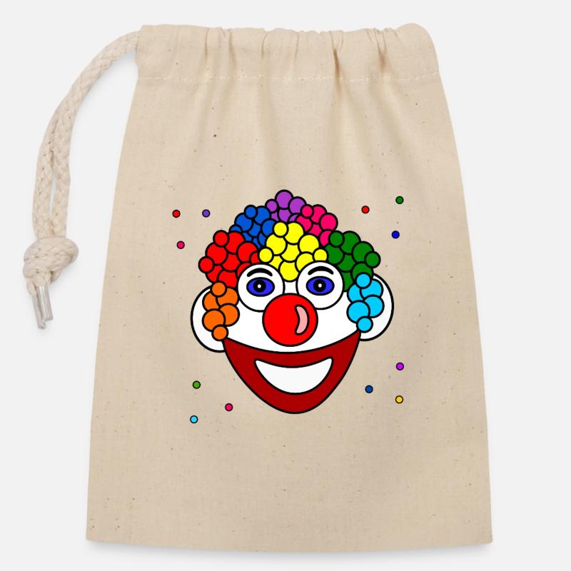 The_clown - Sac cadeau en coton avec cordon (14 x 20 cm) - nature