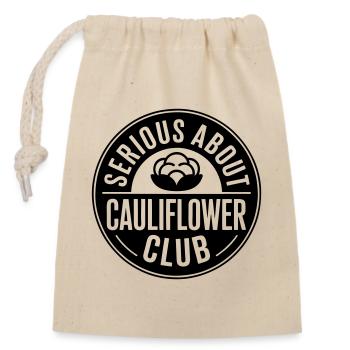 Blumenkohl serious about cauliflowers - Verschließbarer Geschenkbeutel aus Baumwolle (14x20cm) - Natur - Vorne