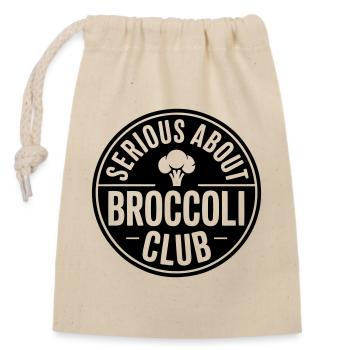 Brokkoli - Serious about Broccoli - Verschließbarer Geschenkbeutel aus Baumwolle (14x20cm) - Natur - Vorne