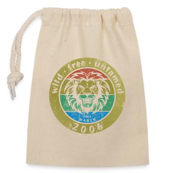 Sauvages, libres et indomptés depuis 03/2006 - Sac cadeau en coton avec cordon (14 x 20 cm) - nature - Devant