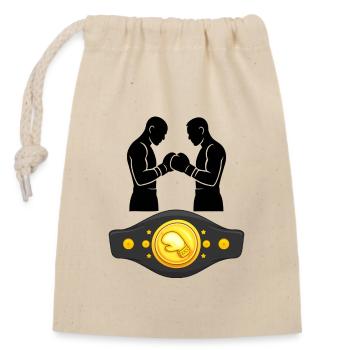 boxing - Closable cotton gift bag (14x20cm) - nature - Front
