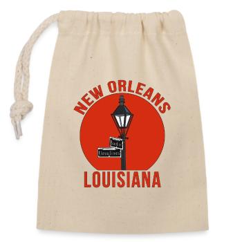 La Nouvelle-Orléans, Louisiane, États-Unis - Sac cadeau en coton avec cordon (14 x 20 cm) - nature - Devant