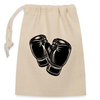Boxhandschuhe - Verschließbarer Geschenkbeutel aus Baumwolle (14x20cm) - Natur - Vorne