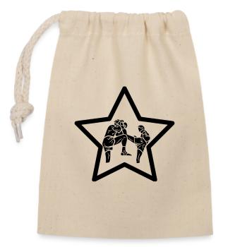 Fight boxing - Closable cotton gift bag (14x20cm) - nature - Front