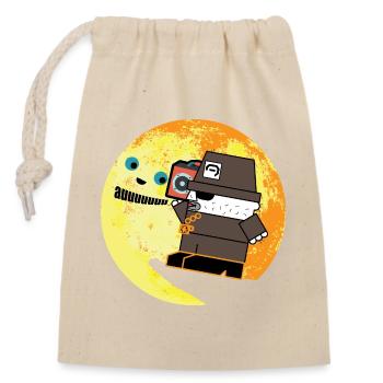 Pixel P.I. Moon Chase - Closable cotton gift bag (14x20cm) - nature - Front